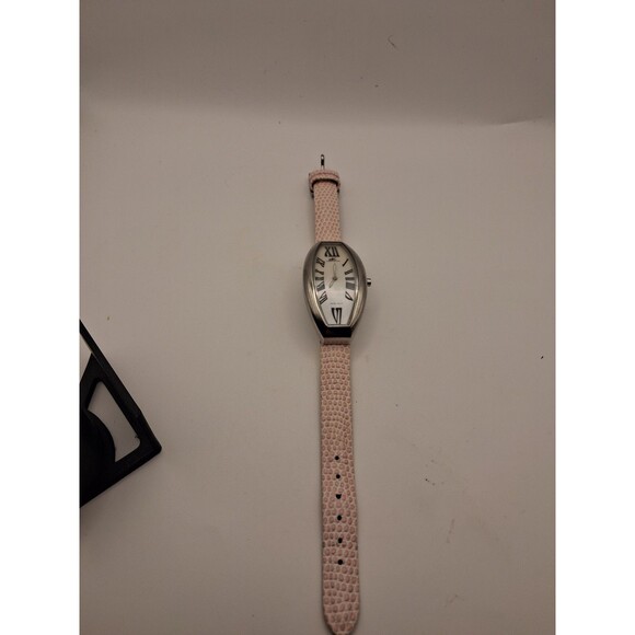 ADEE KAYE AK5101-L MOP Curved Ladies Watch Pink Leather Band